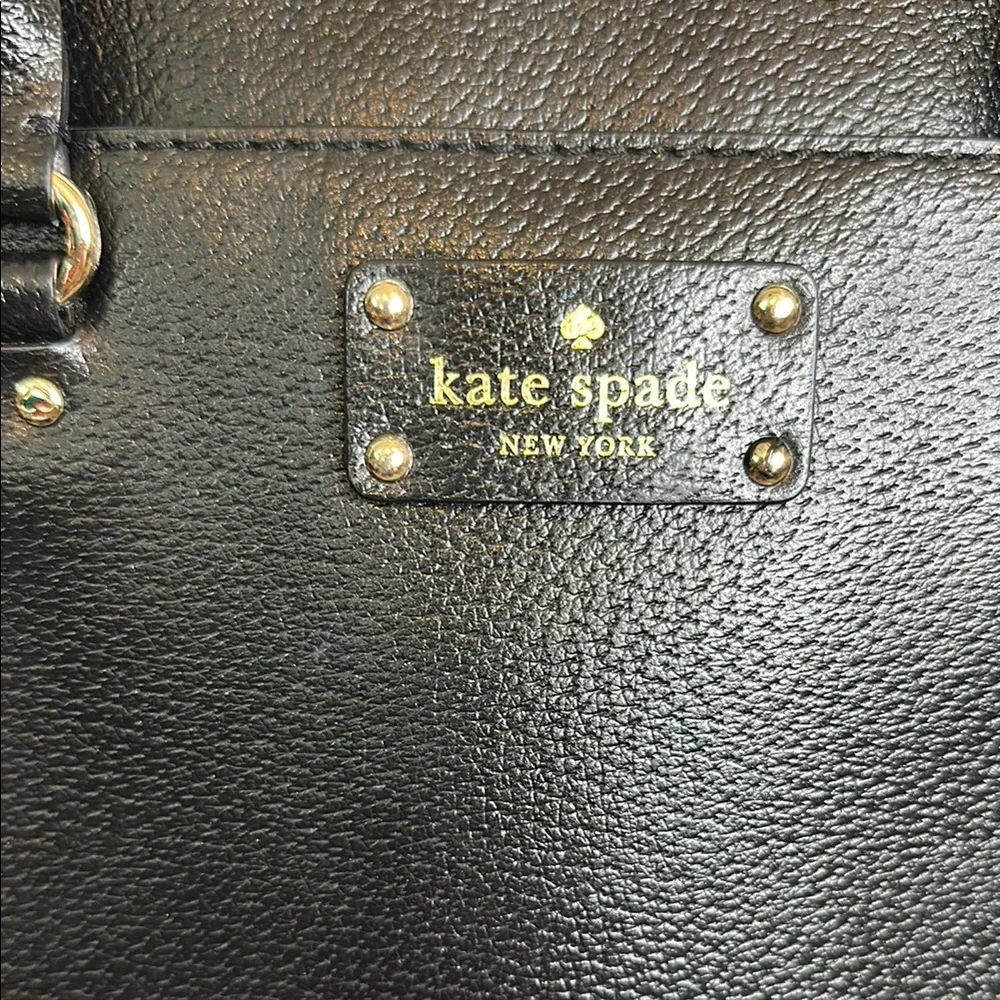 Kate Spade Leather Black Satchel with crossbody strap Gold Hardware